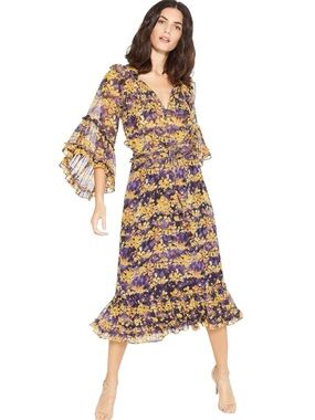Yanira Purple and Yellow Dress by Misa Los Angeles | Size XS